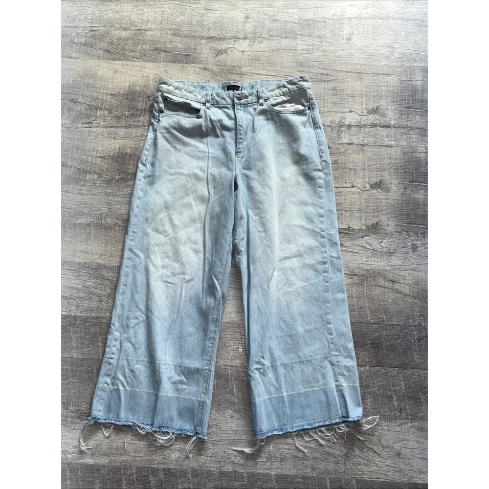 1.STATE Cotton Wide Leg Ankle Jeans